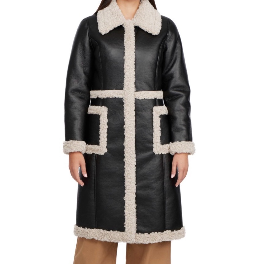 Badgley Mischka Black and Cream Teddy Jacket